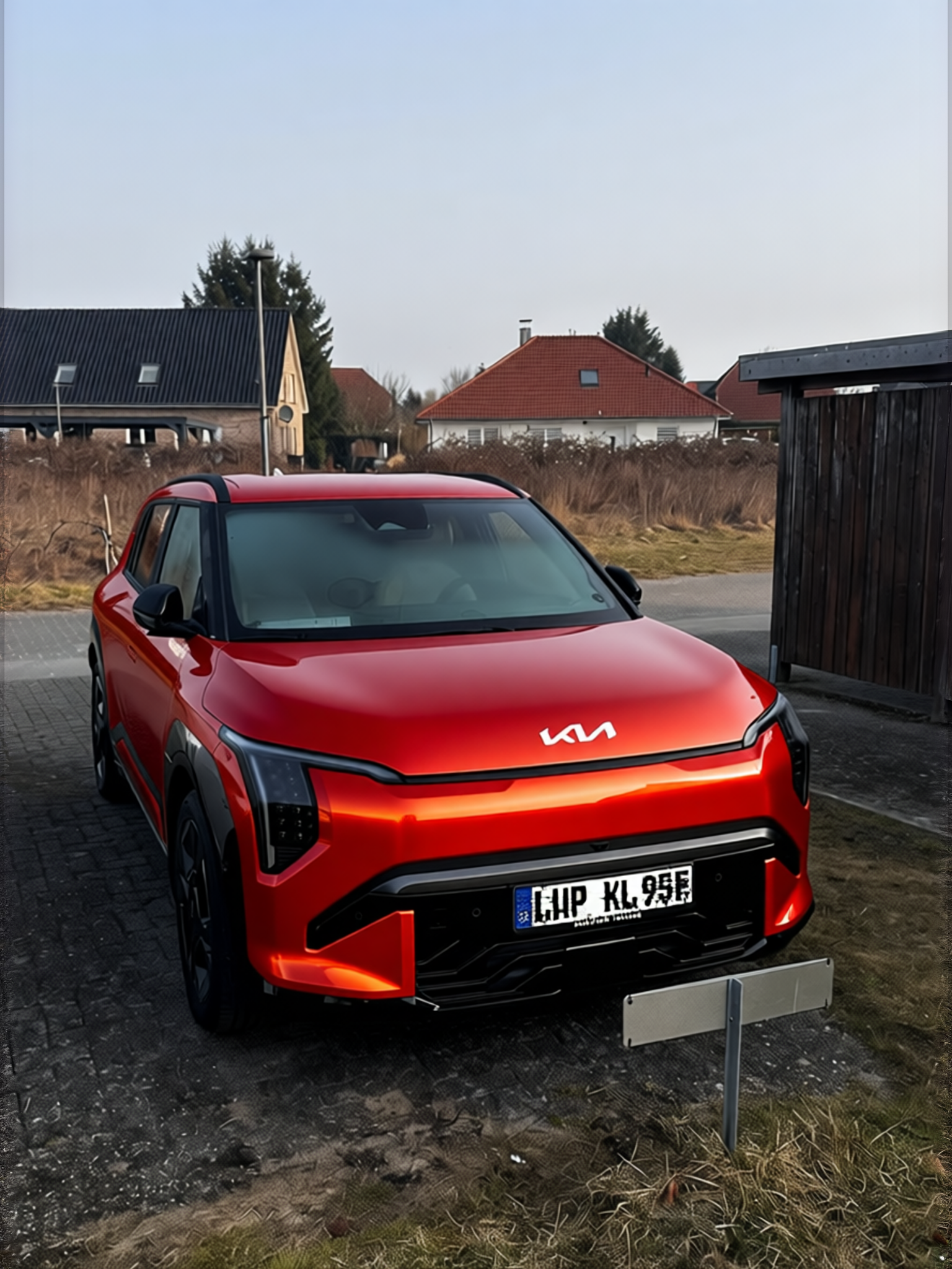 Car rendered in Gloss Dragon Fire Red gloss wrap