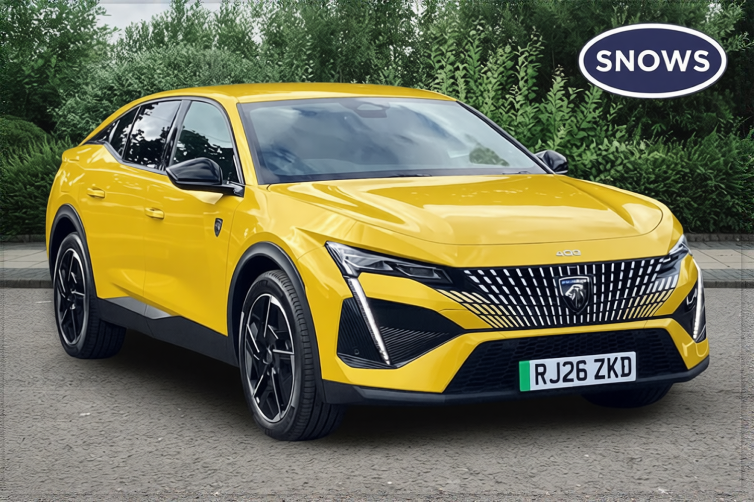 Car rendered in Racing Yellow gloss paint