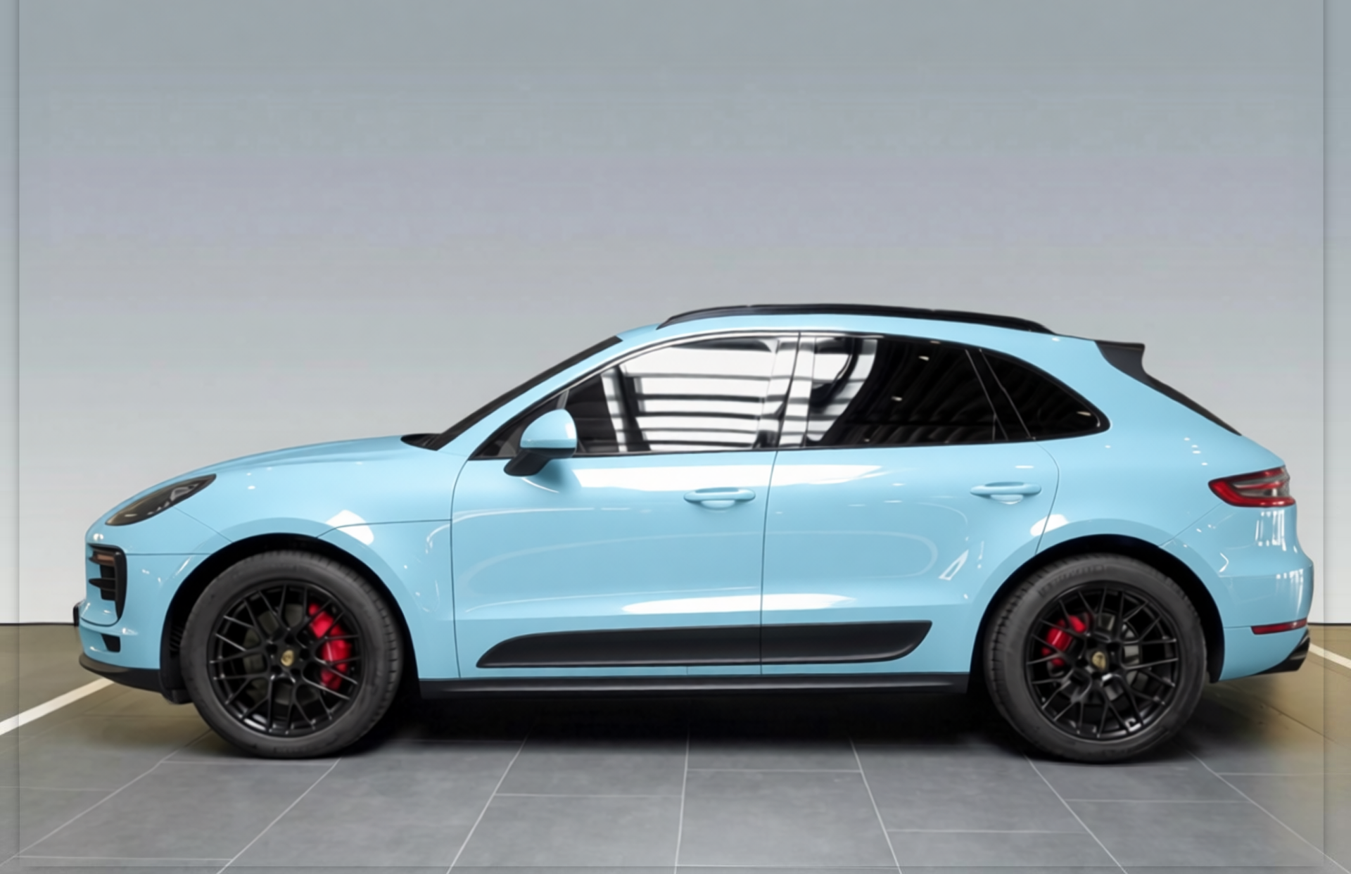 Car rendered in Yacht Blue gloss wrap