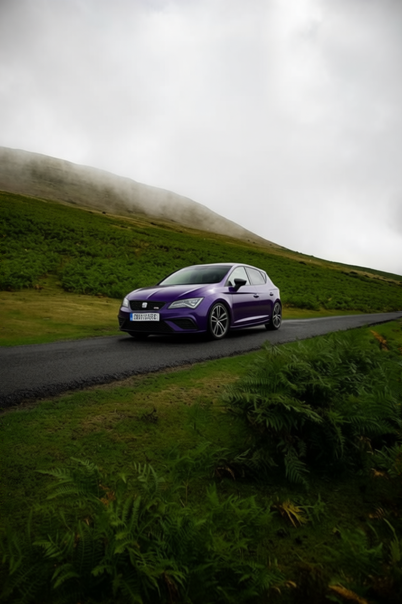 Seat Ibiza rendered in Midnight Purple gloss paint