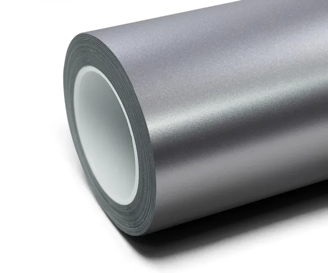 Inozetek Frozen Satin Metallic Silver vinyl wrap film texture · Specced
