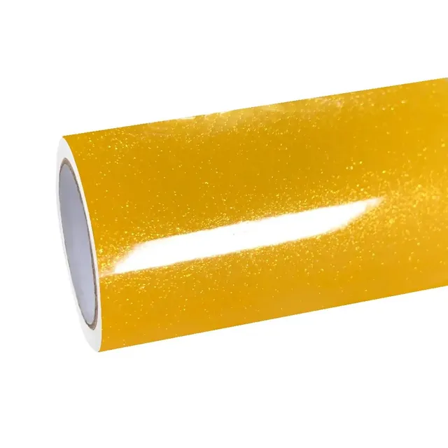 Ravoony Gloss Sparkle Sunflower Yellow vinyl wrap film texture · Specced