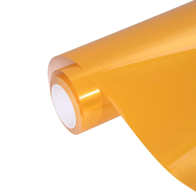 Ravoony Glossy Metallic Yellow vinyl wrap film texture · Specced