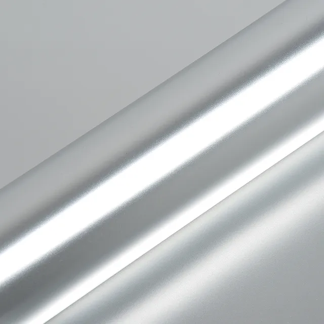 HEXIS Satin Chrome Silver vinyl wrap film texture · Specced